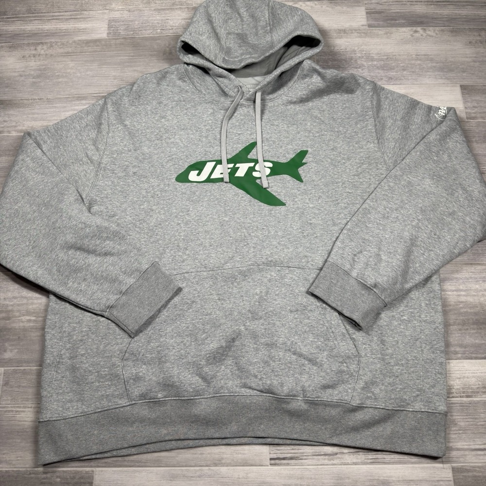 New York Jets Nike Rewind Club‎ Fleece Pullover Hoodie Men's 3XL Heathered Grey